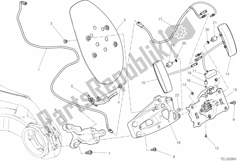 Tutte le parti per il Portatarga del Ducati Diavel Xdiavel S USA 1260 2019